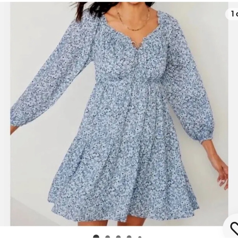 Old navy Baby blue floral long sleeve dress 3XL